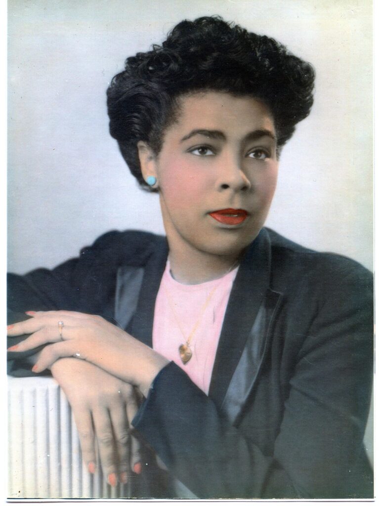 An archival color photograph of a woman's headshot